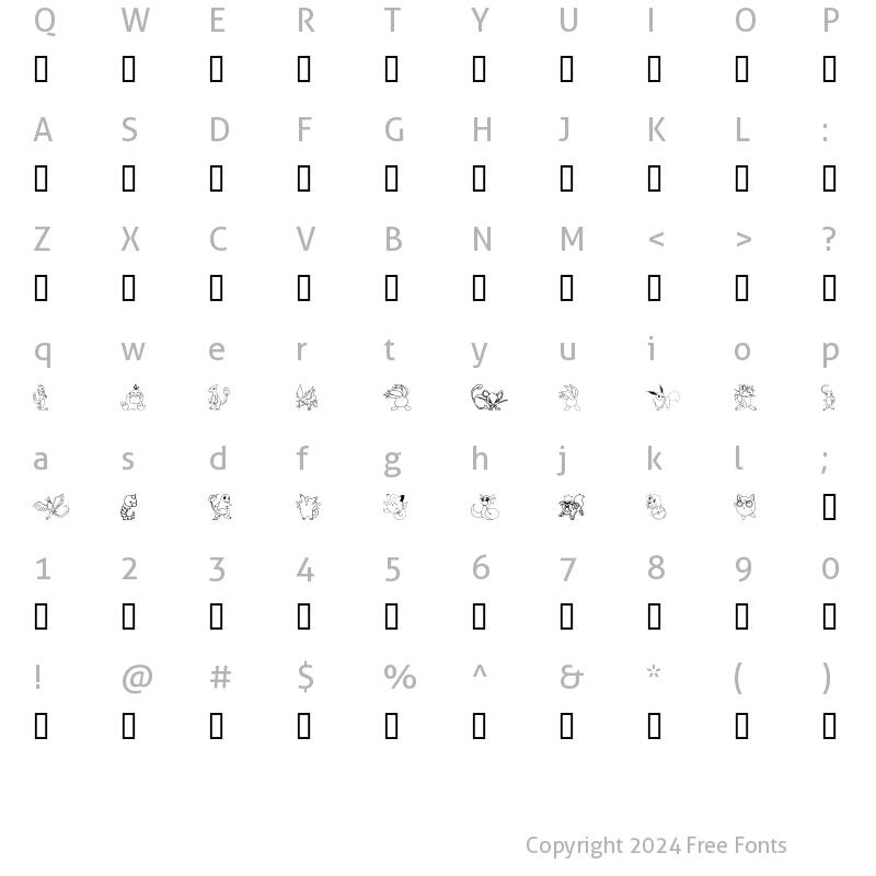 Character Map of Tyler's Pokemon Regular