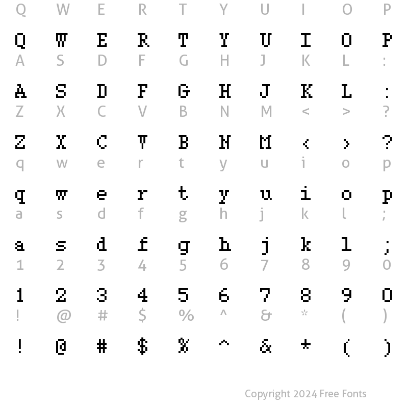 Character Map of type 07_55 Regular