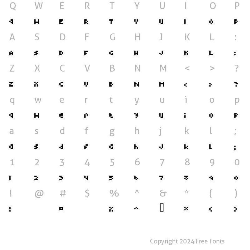 Character Map of Type Four Regular