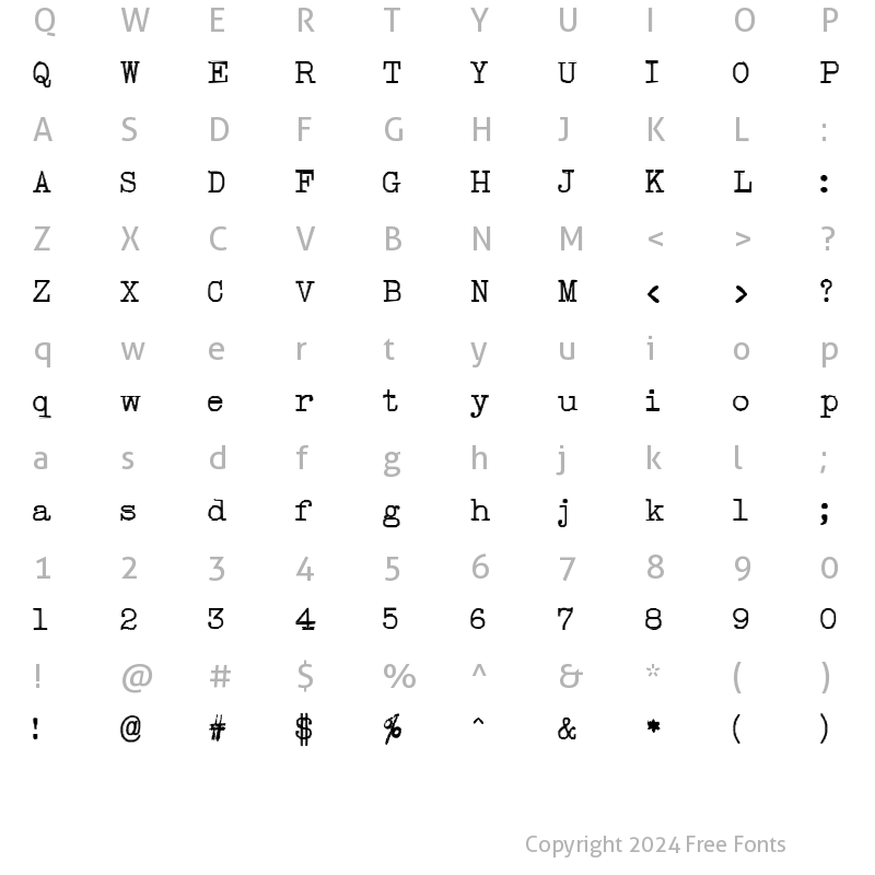 Character Map of Type right! Type right!