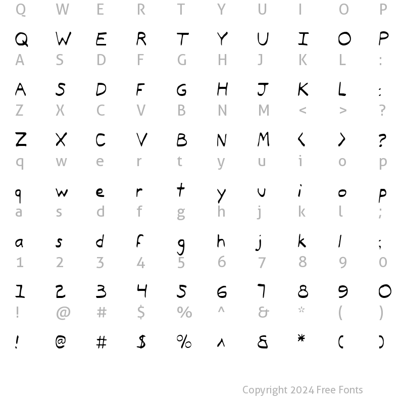 Character Map of Typeecanoe Light Light