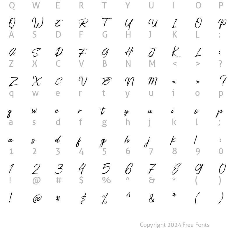 Character Map of Typehill Regular