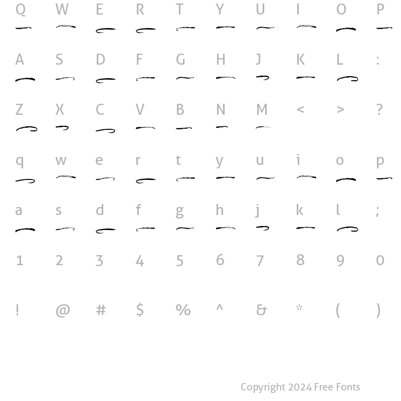 Character Map of Typehill Swash Regular