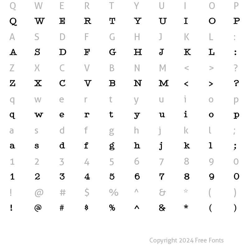 Character Map of TypenradBold Regular