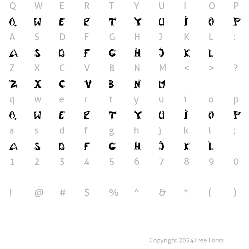 Character Map of Typentypo LT Regular