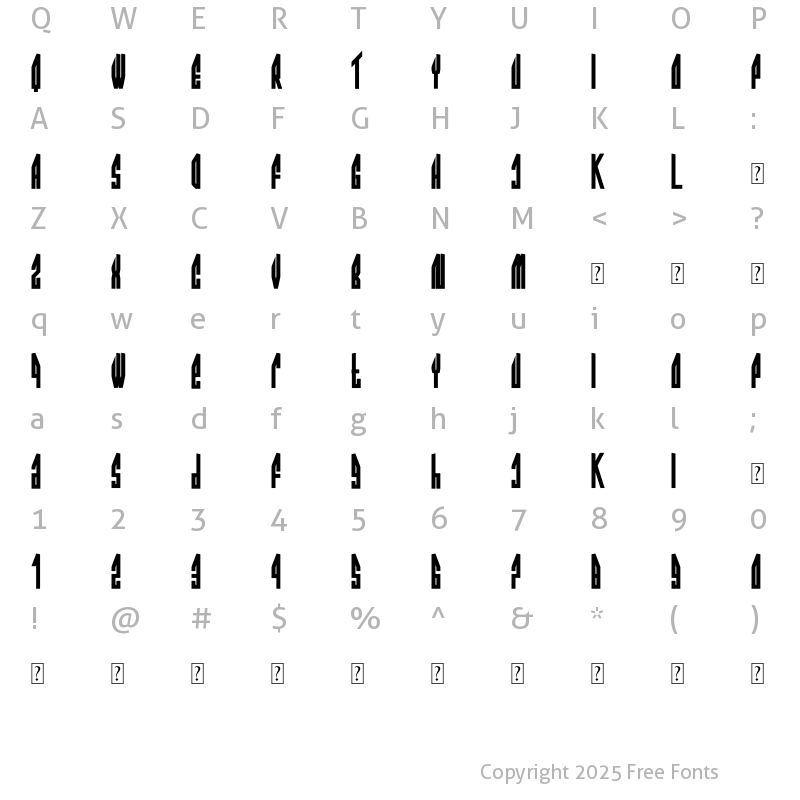 Character Map of TYPEPROJECT Regular