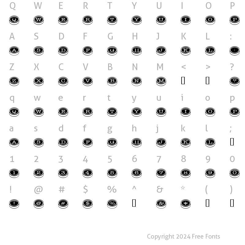 Character Map of TypewriterKeys Regular