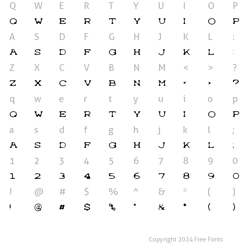Character Map of Typewrong Regular