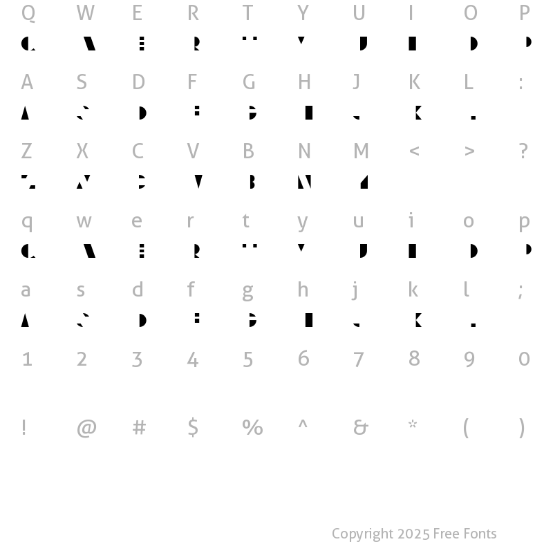 Character Map of Typo Layer Inferior Layer