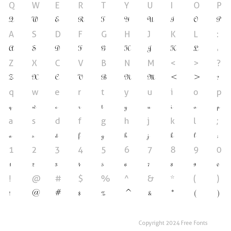 Character Map of Typo Upright Regular
