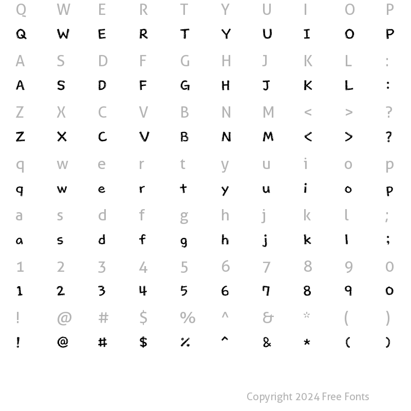 Character Map of Typo_Crayon M