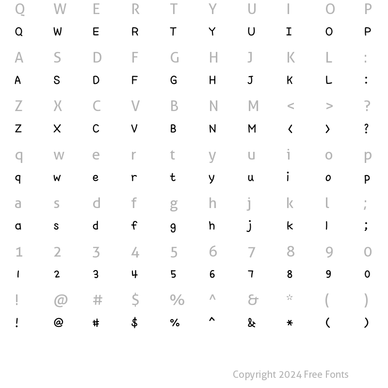 Character Map of Typo_luckypang M