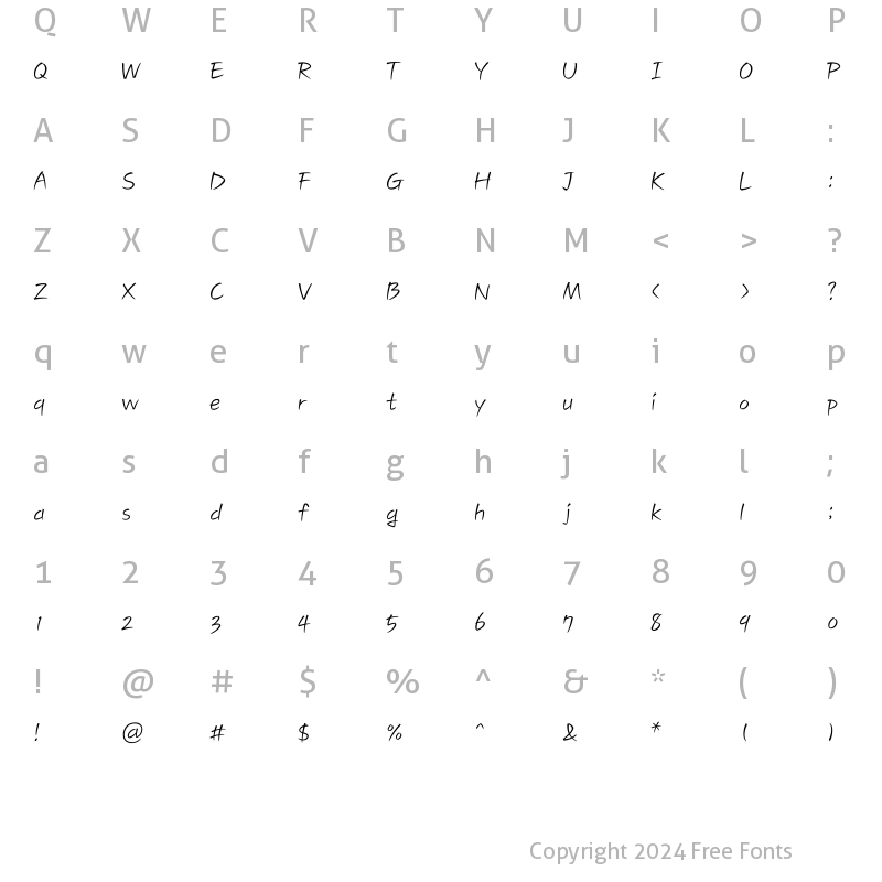 Character Map of Typo_Papyrus L