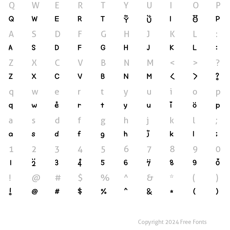 Character Map of Typo_Stylish B