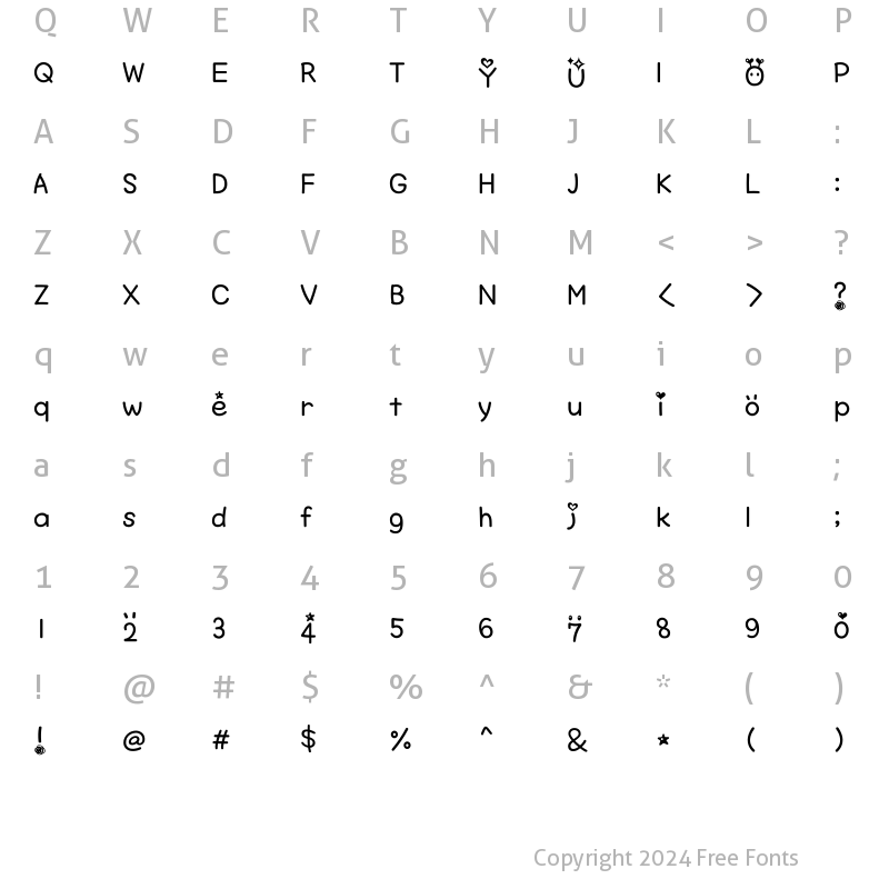 Character Map of Typo_Stylish M