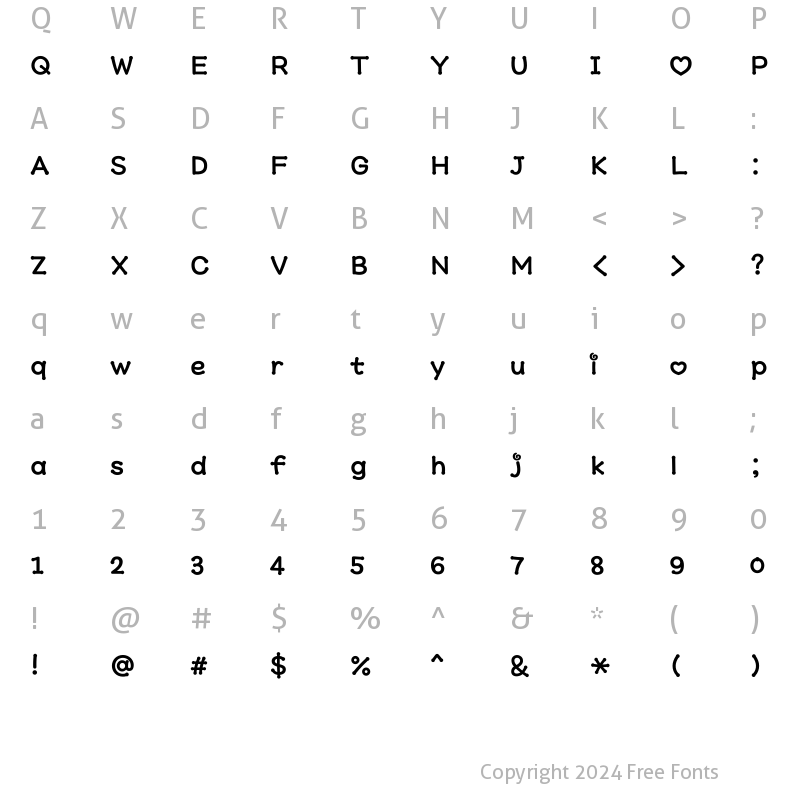 Character Map of Typo_Valentine B