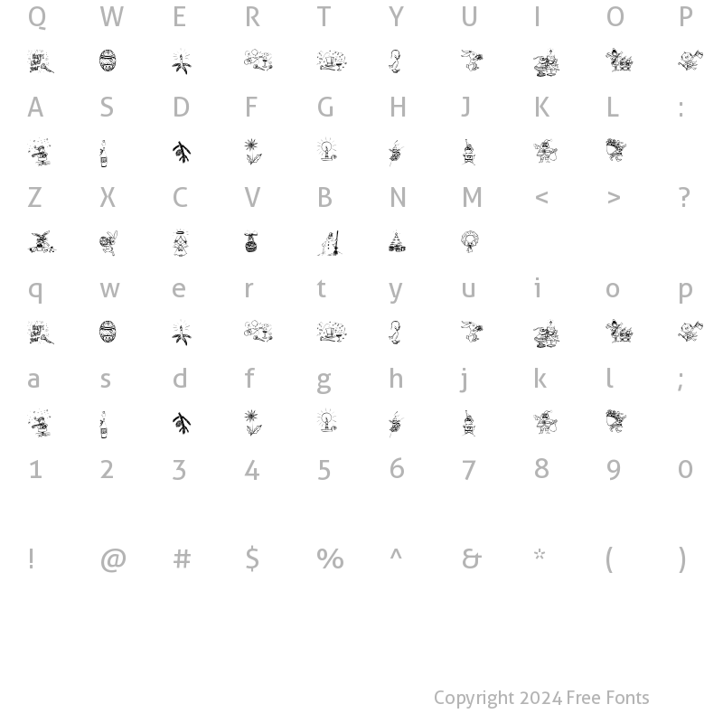 Character Map of Typographers Holidayfont Regular