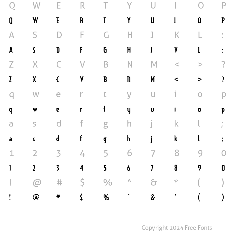 Character Map of Typographiction2.0 B Regular