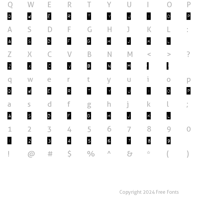 Character Map of TypoNegative Regular