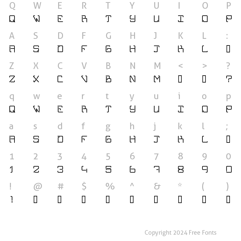 Character Map of TYPORM01R Regular