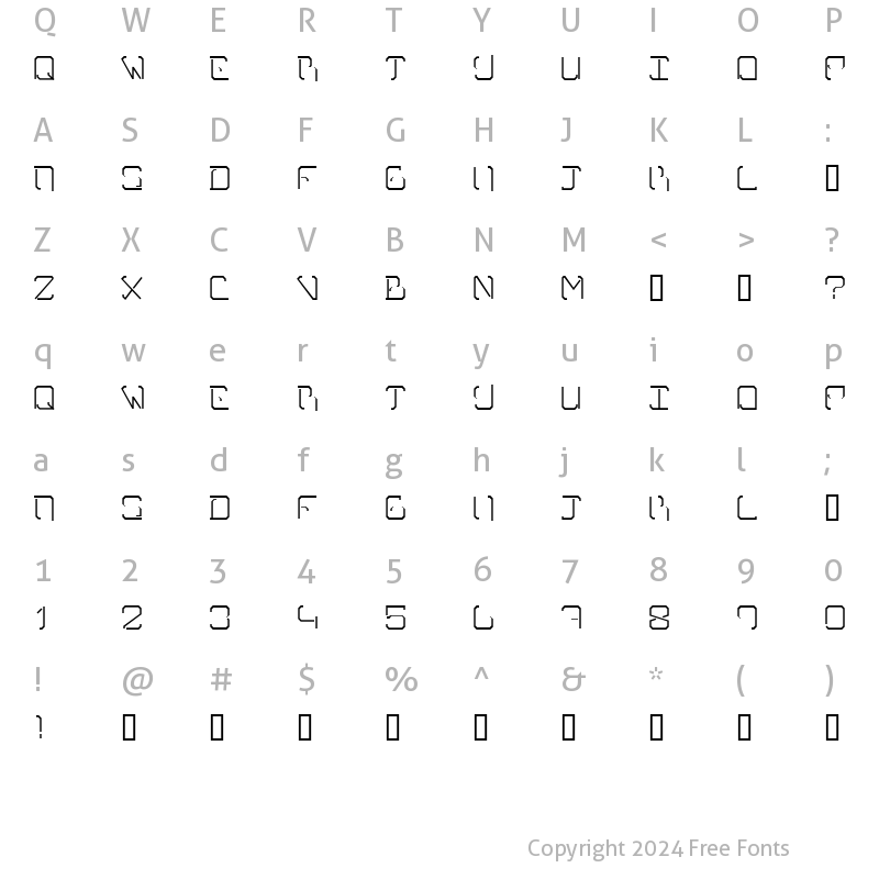 Character Map of TYPORM01S Regular