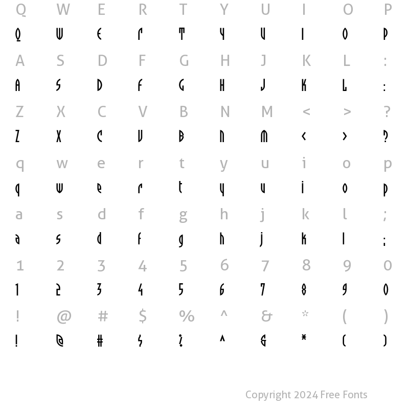 Character Map of Tyson Regular