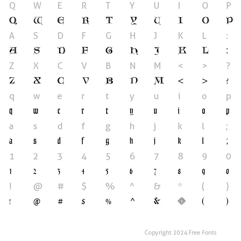 Character Map of Tzimizce Cyr Regular