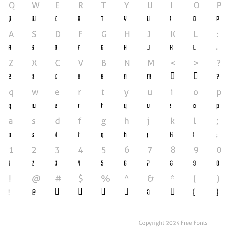 Character Map of u11 Regular