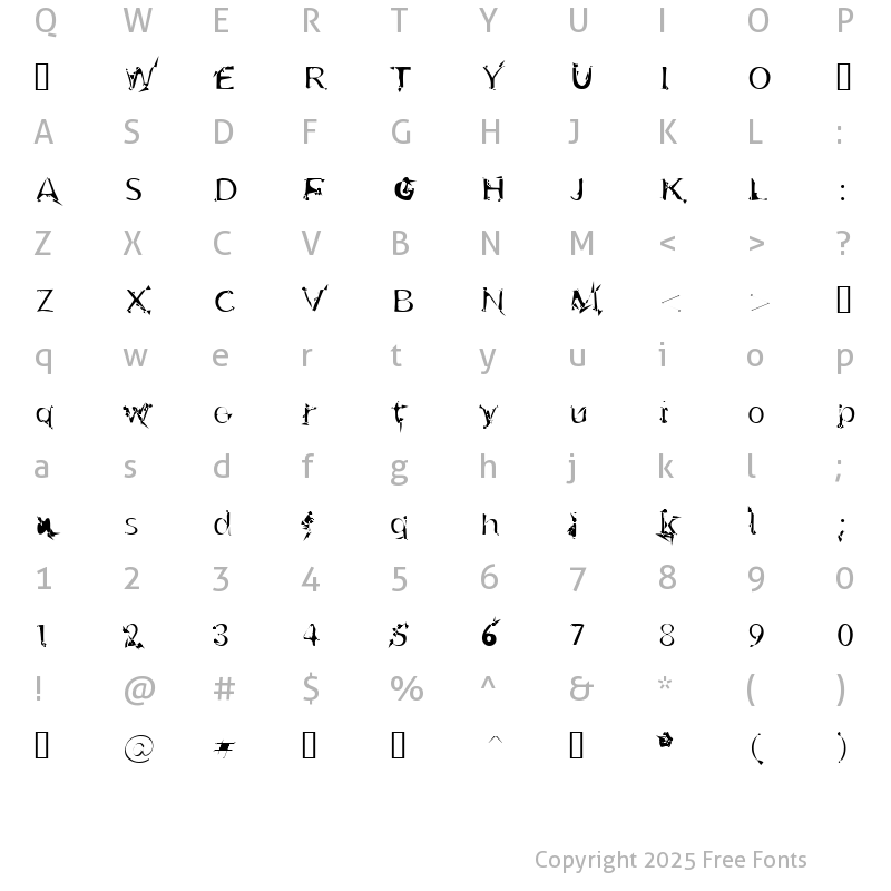 Character Map of u26fog Regular