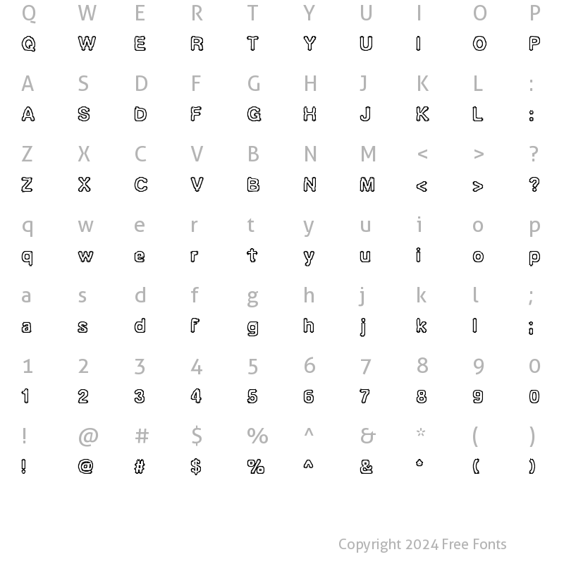 Character Map of Ubiquity BRK Regular