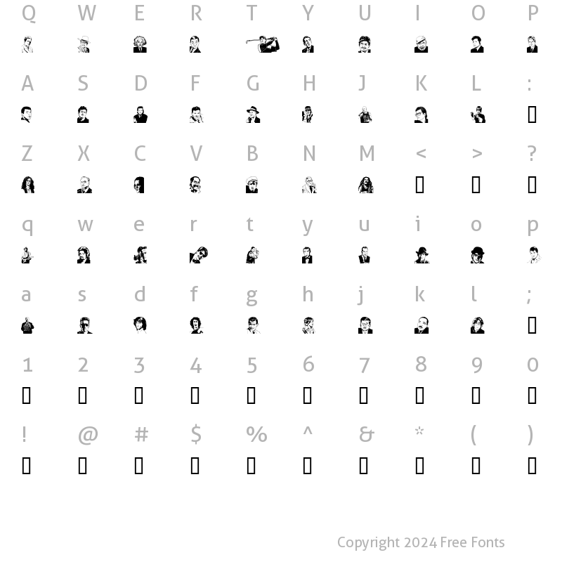 Character Map of UdeMAN Regular