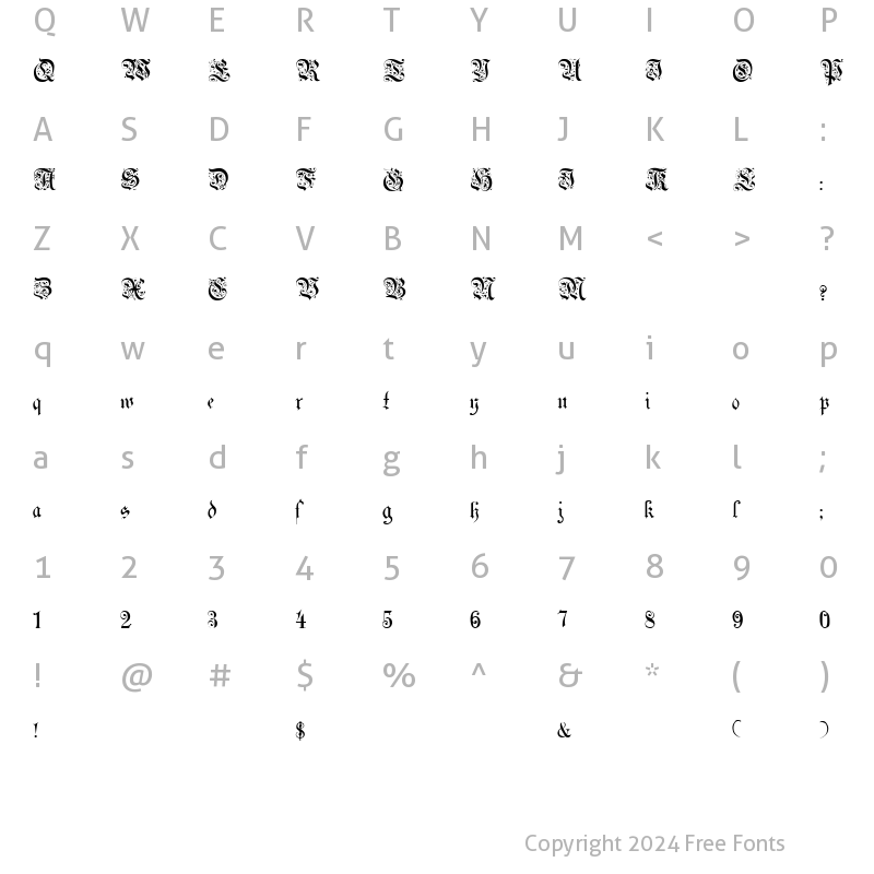 Character Map of Uechi Regular