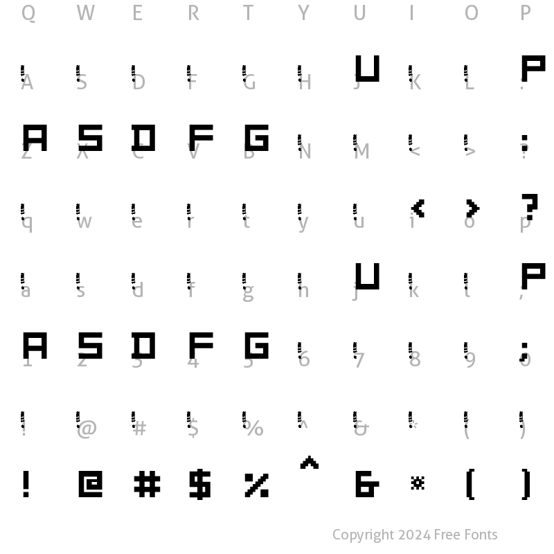 Character Map of UF daasaang Regular