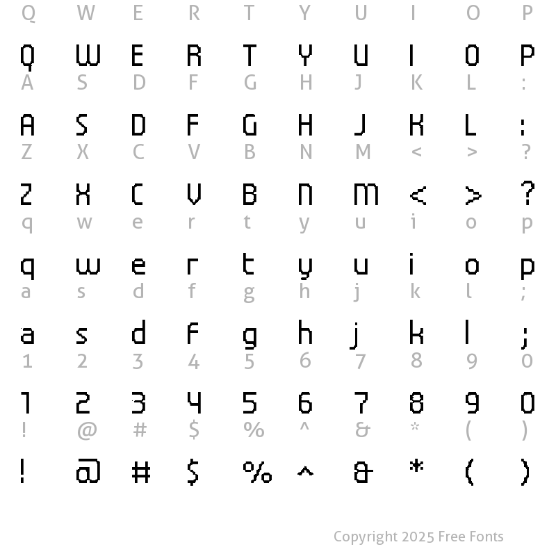 Character Map of UF Elementar B 11.11.3 a Regular