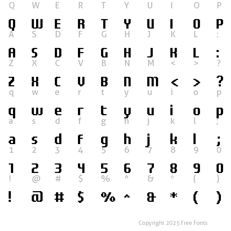 Character Map of UF Elementar Basica 13.21.2 a UF Elementar Basica 13.21.2 a