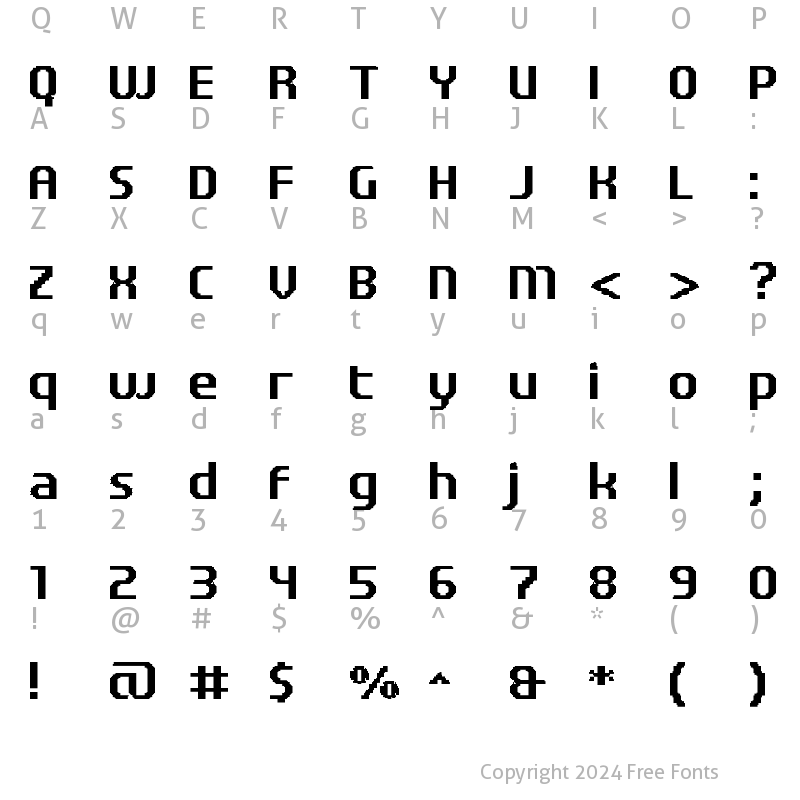 Character Map of UF Elementar Basica 13.21.3 a UF Elementar Basica 13.21.3 a