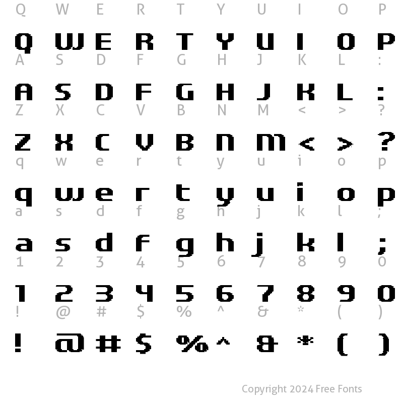 Character Map of UF Elementar Basica 13.31.3 a UF Elementar Basica 13.31.3 a