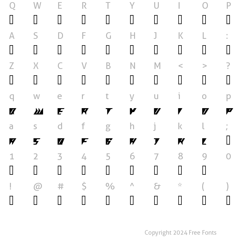 Character Map of UFO Bold