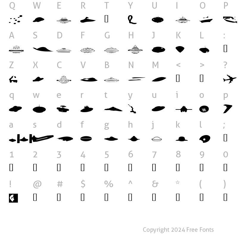 Character Map of UFO n?51Silhoue??e