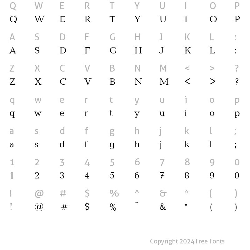 Character Map of Uk_Baltica Regular