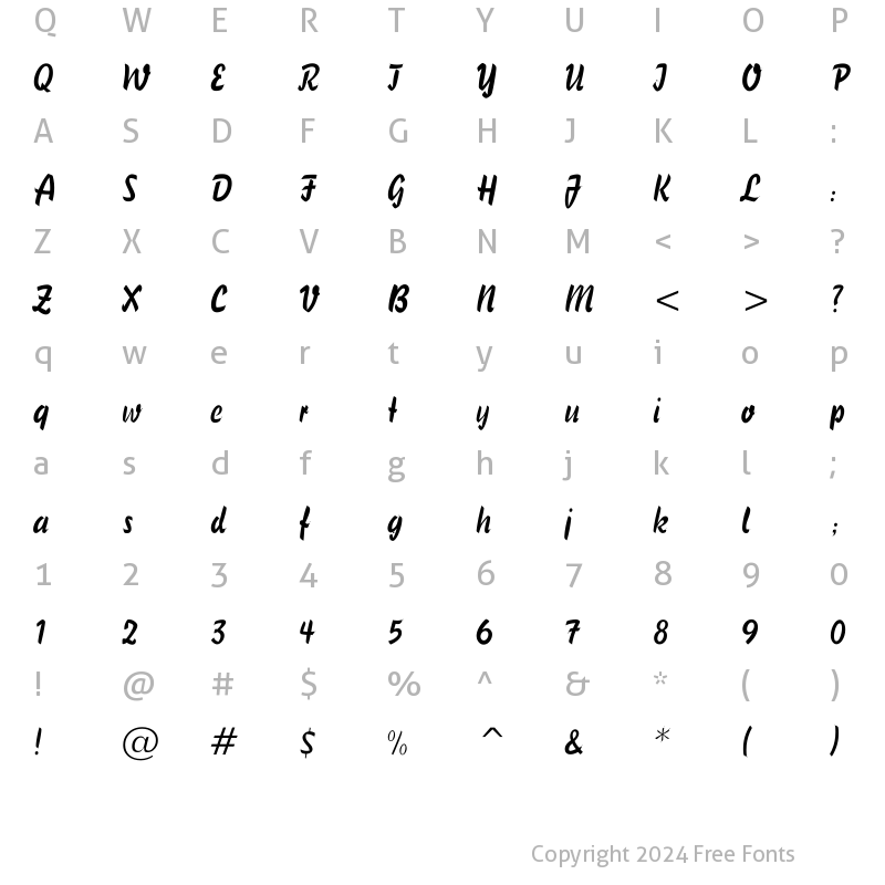 Character Map of UKIJ Moy Qelem Regular