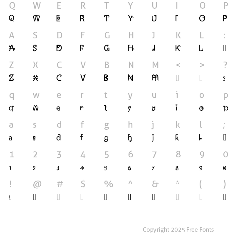 Character Map of Ukiran Regular