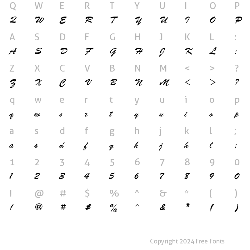 Character Map of UkrainianBrushScript Regular