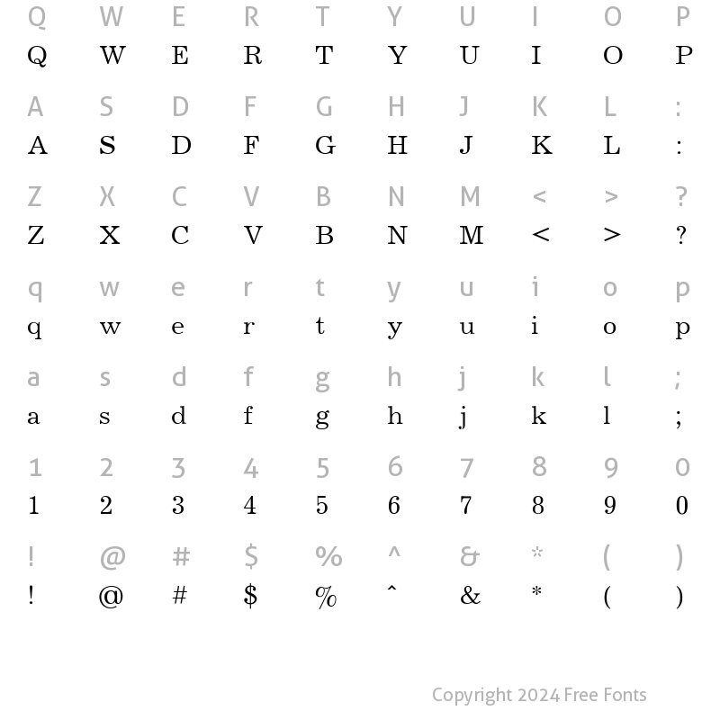 Character Map of UkrainianJournal Regular