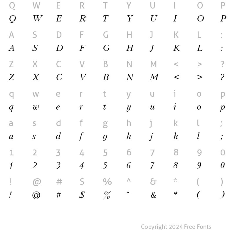 Character Map of UkrainianKudriashov Italic