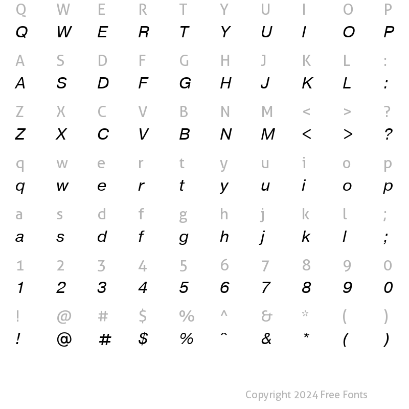 Character Map of UkrainianPragmatica Italic