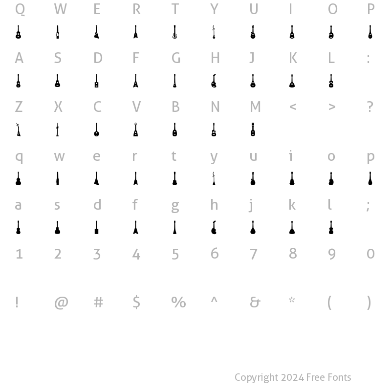 Character Map of Ukulele Regular