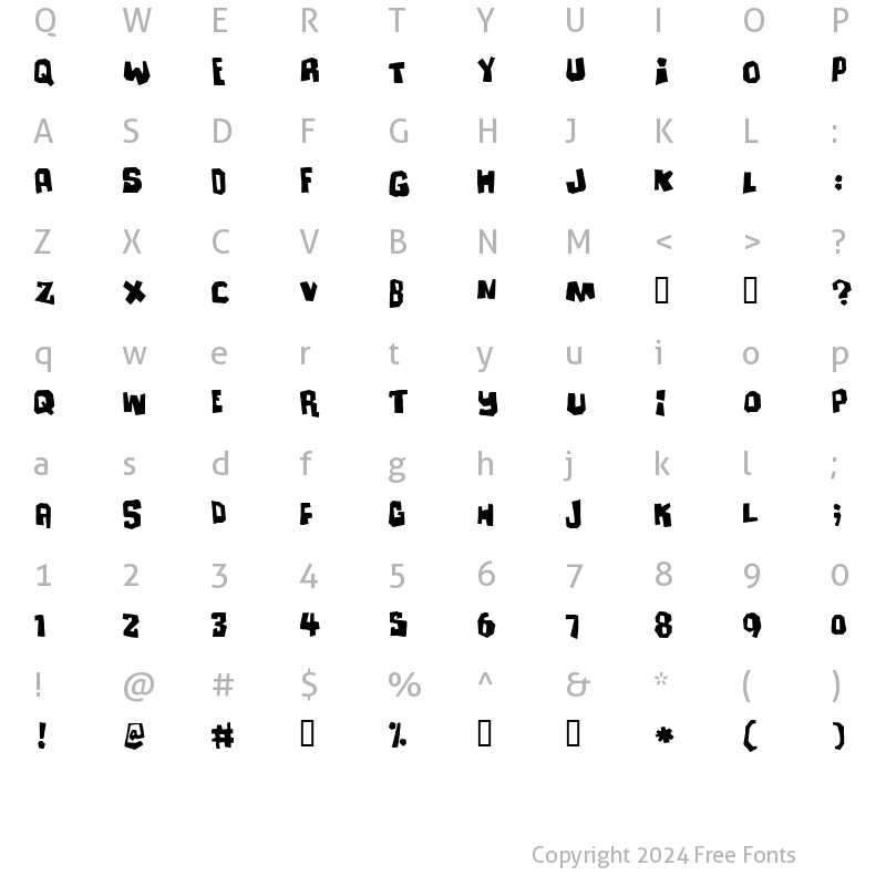 Character Map of Ultimatum Regular