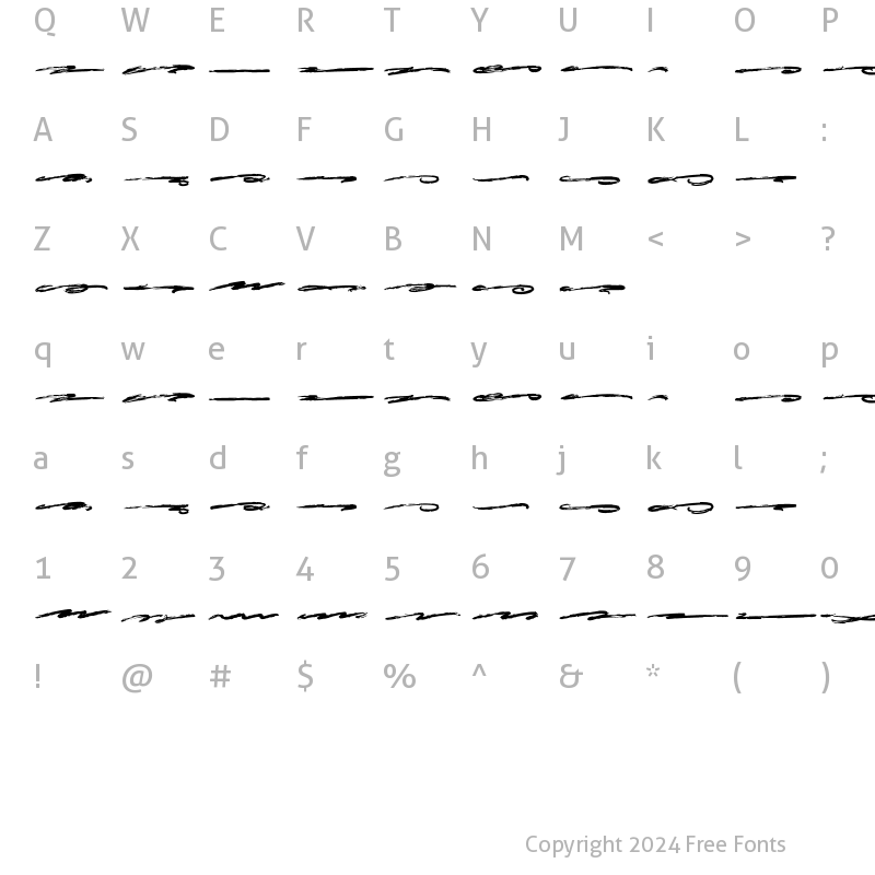 Character Map of ULTRA BRUSH SWASH Regular