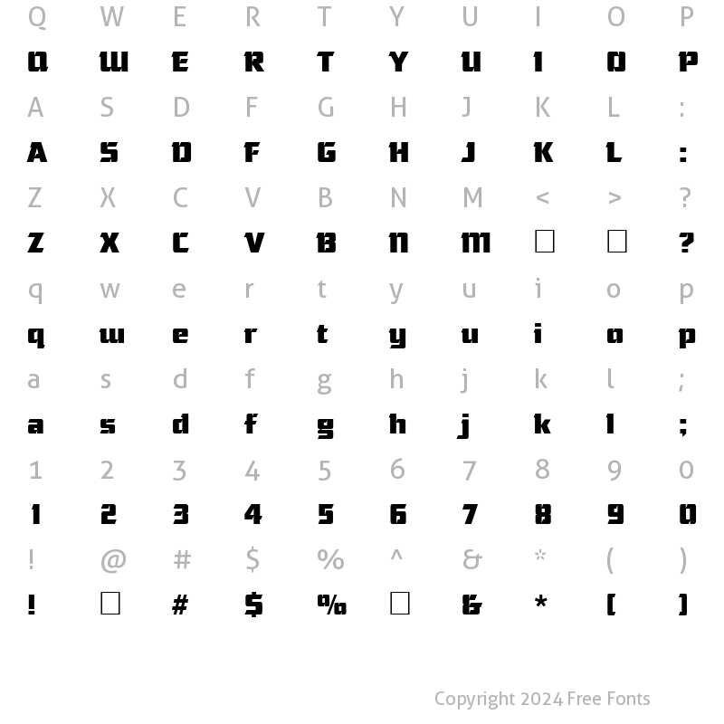 Character Map of Ultra Serif SF Regular